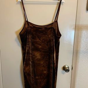 Brown midi strap dress